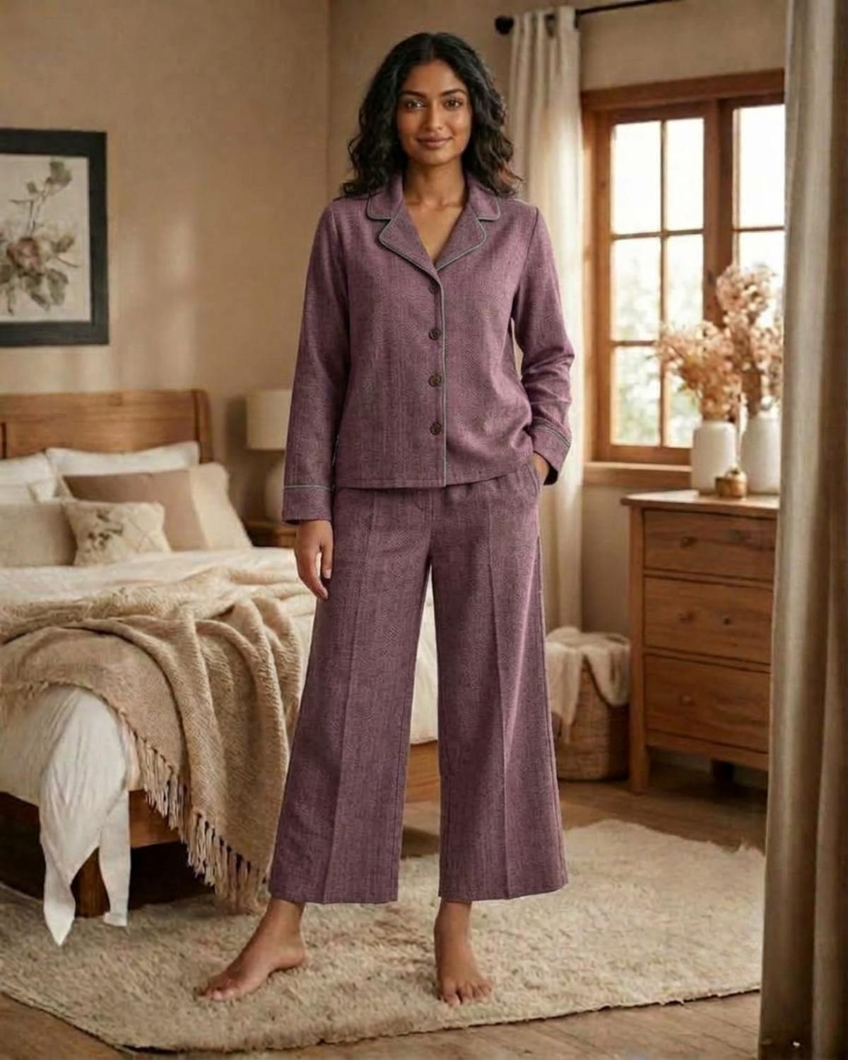 The Sierra Co-ord Set for Women | Premium Cotton Matching Set | Relaxed Fall/Winter Lounge & Travel Wear