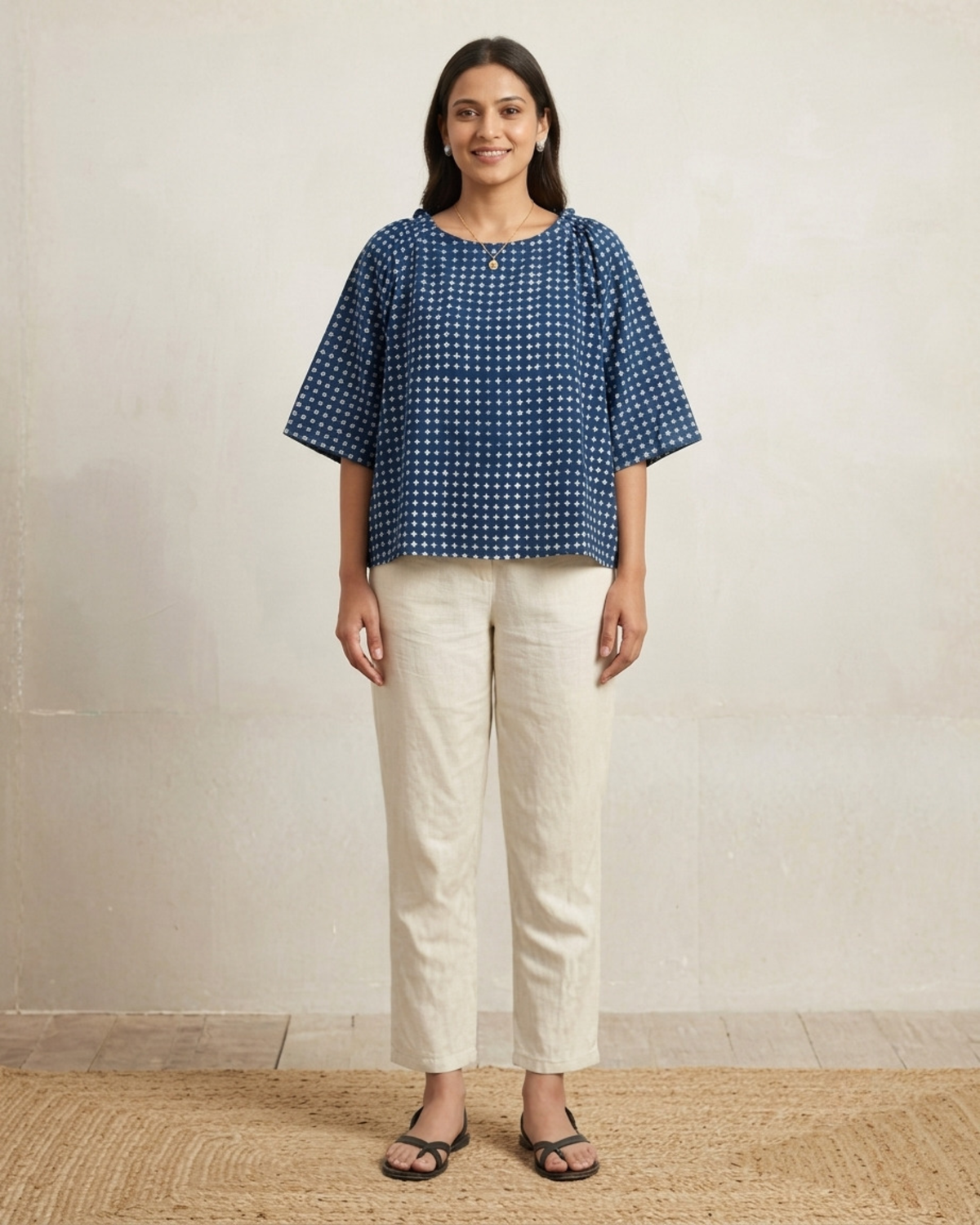The Gracia Freesize Cotton Top for Women | Minimalist Blouse | Breathable Casual Luxury