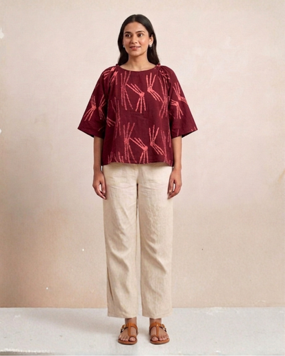 The Gracia Freesize Cotton Top for Women | Minimalist Blouse | Breathable Casual Luxury