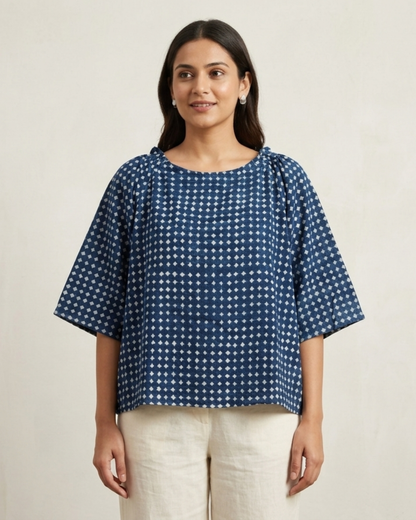 The Gracia Freesize Cotton Top for Women | Minimalist Blouse | Breathable Casual Luxury