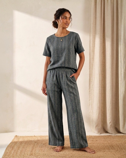 The Amber Cotton Co-ord Set for Women | Relaxed Lounge & Travel Set | Understated Cozy Luxury