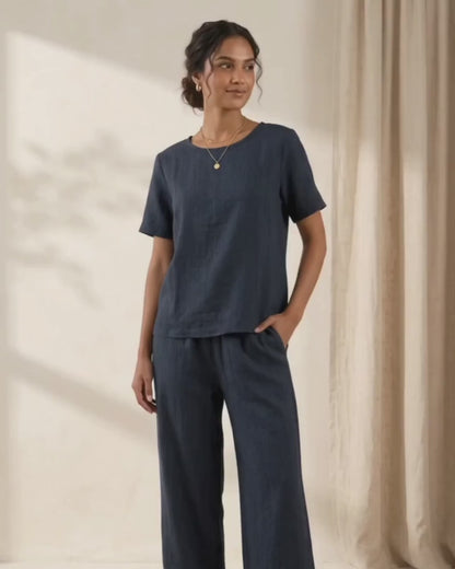 The Amber Cotton Co-ord Set for Women | Relaxed Lounge & Travel Set | Understated Cozy Luxury