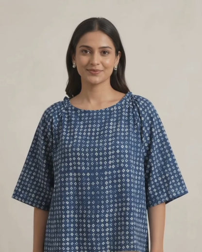 The Gracia Freesize Cotton Top for Women | Minimalist Blouse | Breathable Casual Luxury