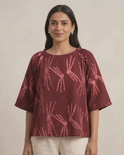 The Gracia Freesize Cotton Top for Women | Minimalist Blouse | Breathable Casual Luxury